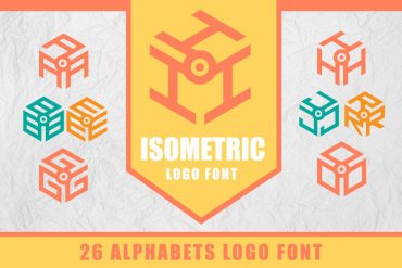 3D Isometric Monogram Logo Font for Free